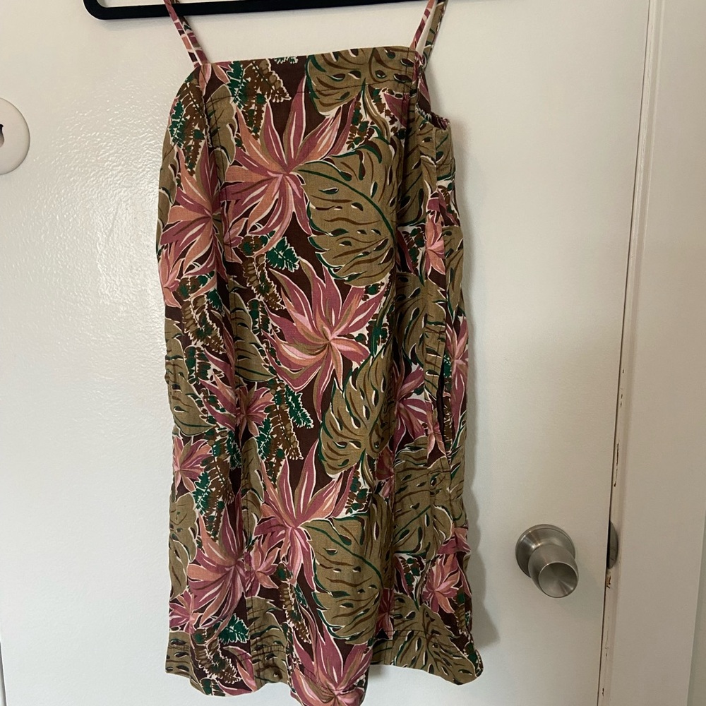 Madewell Floral Print Dress - Pink and Green